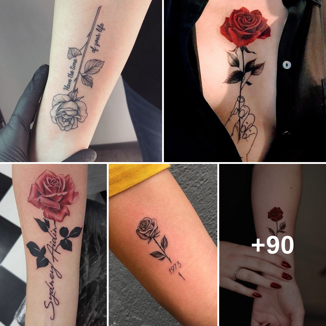 Beautiful rose tattoos with names and phrases, great ideas